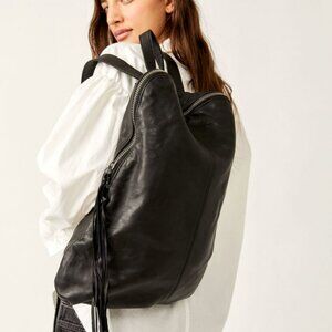 Free People **LEATHER** NWT Goldie Backpack (Black) Retail $398